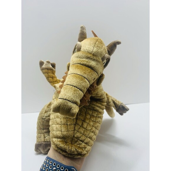 Wicked the Musical Gold Dragon 11" Plush Hand Puppet Time Clock Stuffed Animal - Picture 6 of 11